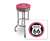 New 24" Tall Chrome Swivel Seat Bar Stool featuring Route 66 Theme with Hot Pink Seat Cushion