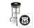 New 24" Tall Chrome Swivel Seat Bar Stool featuring Route 66 Theme with Black Seat Cushion