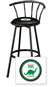 New 24" Tall Black Swivel Seat Bar Stool featuring Dino Gas Theme with Black Seat Cushion