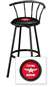 New 24" Tall Black Swivel Seat Bar Stool featuring Flying A Gasoline Theme with Black Seat Cushion