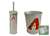 New Brushed Aluminum Finish Toilet Brush and Holder & Trash Can Set featuring Arizona Diamondbacks MLB Team Logo