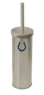 New Brushed Aluminum Finish Toilet Brush and Holder featuring Indianapolis Colts NFL Team Logo