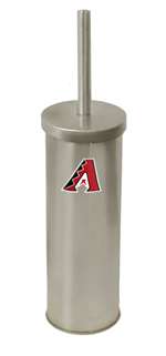 New Brushed Aluminum Finish Toilet Brush and Holder featuring Arizona Diamondbacks MLB Team Logo