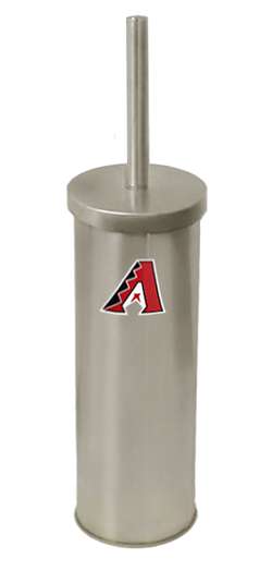 New Brushed Aluminum Finish Toilet Brush and Holder featuring Arizona Diamondbacks MLB Team Logo