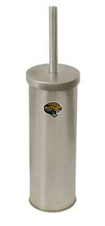 New Brushed Aluminum Finish Toilet Brush and Holder featuring Jacksonville Jaguars NFL Team Logo