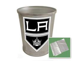 New Brushed Aluminum Finish Trash Can Waste Basket featuring Sacramento Kings Sports Logo