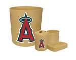New 4 Piece Bathroom Accessories Set in Beige featuring Anaheim Angels MLB Team logo!