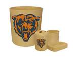 New 4 Piece Bathroom Accessories Set in Beige featuring Chicago Bears NFL Team Logo