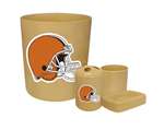 New 4 Piece Bathroom Accessories Set in Beige featuring Cleveland Browns Helmet NFL Team Logo