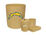 New 4 Piece Bathroom Accessories Set in Beige featuring Seattle Chargers NFL Team Logo