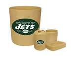 New 4 Piece Bathroom Accessories Set in Beige featuring New York Jets NFL Team Logo