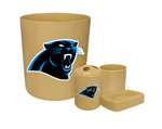 New 4 Piece Bathroom Accessories Set in Beige featuring Carolina Panthers NFL Team Logo