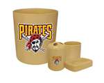 New 4 Piece Bathroom Accessories Set in Beige featuring Pittsburgh Pirates MLB Team logo!