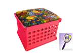 New Pink Milk Crate Storage Container Ottman Bench Stool with Fish includes Free Nightlight!