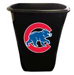 New Black Finish Trash Can Waste Basket featuring Chicago Cubs MLB Team Logo