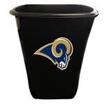 New Black Finish Trash Can Waste Basket featuring St. Louis Rams NFL Team Logo