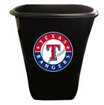 New Black Finish Trash Can Waste Basket featuring Texas Rangers MLB Team Logo