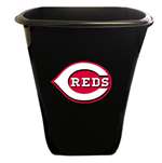 New Black Finish Trash Can Waste Basket featuring Cincinnati Reds MLB Team Logo