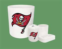New 4 Piece Bathroom Accessories Set in White featuring Tampa Bay Buccaneers NFL Team Logo