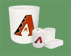New 4 Piece Bathroom Accessories Set in White featuring Arizona Diamondbacks MLB Team logo!