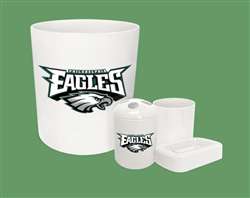 New 4 Piece Bathroom Accessories Set in White featuring Philadelphia Eagles NFL Team Logo