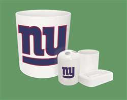 New 4 Piece Bathroom Accessories Set in White featuring New York Giants NFL Team Logo