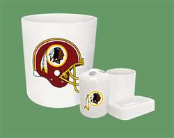 New 4 Piece Bathroom Accessories Set in White featuring Washington Redskins Alternate NFL Team Logo