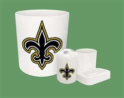 New 4 Piece Bathroom Accessories Set in White featuring New Orleans Saints NFL Team Logo
