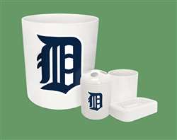 New 4 Piece Bathroom Accessories Set in White featuring Detroit Tigers MLB Team logo!