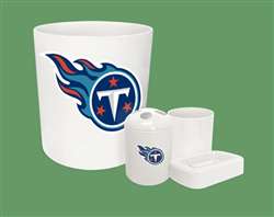 New 4 Piece Bathroom Accessories Set in White featuring Tennessee Titans NFL Team Logo