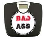 Black Finish Digital Scale Round Toilet Seat w/Bad Ass Logo