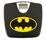 Black Finish Digital Scale Round Toilet Seat w/Batman Logo