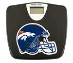 Black Finish Digital Scale Round Toilet Seat w/Denver Broncos Helmet NFL Logo