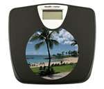 Black Finish Digital Scale Round Toilet Seat w/Hawaii Logo