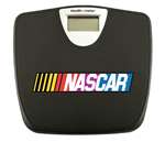 Black Finish Digital Scale Round Toilet Seat w/Nascar Racing Logo