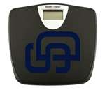 Black Finish Digital Scale Round Toilet Seat w/San Diego Padres MLB Logo