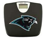 Black Finish Digital Scale Round Toilet Seat w/Carolina Panthers NFL Logo