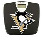 Black Finish Digital Scale Round Toilet Seat w/Pittsburgh Penguins NHL Logo