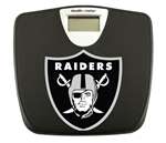 Black Finish Digital Scale Round Toilet Seat w/Oakland Raiders NFL Logo