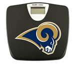 Black Finish Digital Scale Round Toilet Seat w/St. Louis Rams NFL Logo