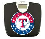 Black Finish Digital Scale Round Toilet Seat w/Texas Rangers MLB Logo