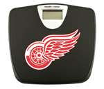 Black Finish Digital Scale Round Toilet Seat w/Detroit Red Wings NHL Logo