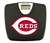 Black Finish Digital Scale Round Toilet Seat w/Cincinnati Reds MLB Logo