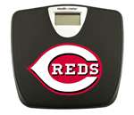 Black Finish Digital Scale Round Toilet Seat w/Cincinnati Reds MLB Logo