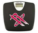 Black Finish Digital Scale Round Toilet Seat w/Houston Rockets NBA Logo