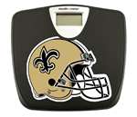 Black Finish Digital Scale Round Toilet Seat w/New Orleans Saints NFL Logo