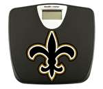 Black Finish Digital Scale Round Toilet Seat w/New Orleans Saints NFL Logo