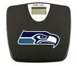 Black Finish Digital Scale Round Toilet Seat w/Seattle Seahawks NFL Logo