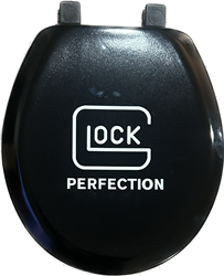 Black Finish Round Toilet Seat with Glock Logo