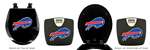 Black Finish Digital Scale Round Toilet Seat w/Buffalo Bills NFL Logo